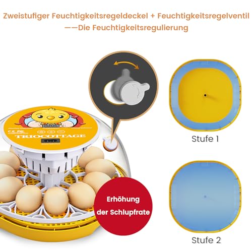 TRIOCOTTAGE Brutautomat für 12 Eier - 2